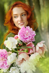 Naklejka premium happy redhaired girl