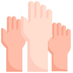 Hand up voting icon. Flat design. For presentation, graphic design, mobile application.