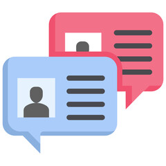 Candidate chat icon. Flat design. For presentation, graphic design, mobile application.