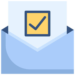 Vote by mail icon. Flat design. For presentation, graphic design, mobile application.