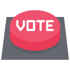 Vote button icon. Flat design. For presentation, graphic design, mobile application.