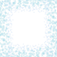 Snowfalke Frame, Snowfaal Border, Christmas Background, Winter Illustartion.