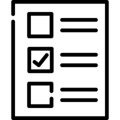 Vote paper icon. Outline design. For presentation, graphic design, mobile application.