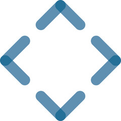 Monochrome Blue Cross of Arrow Direction