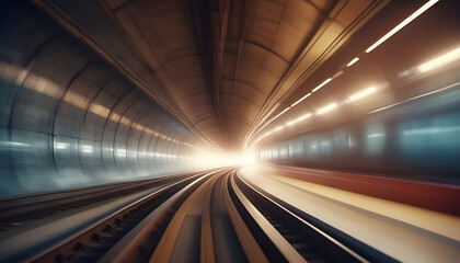 Fototapeta na wymiar subway train in motion blur