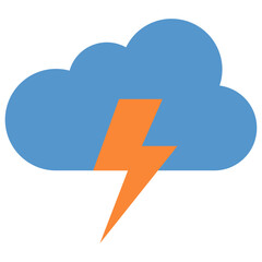 Lightning icon. Flat design. For presentation, graphic design, mobile application.