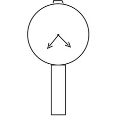 Digital png illustration of clock on column on transparent background