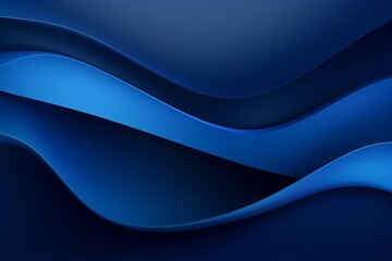 Dark blue paper waves abstract banner design. Elegant wavy background