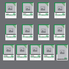 Business wall Calendar 2023 Templat. Cover Calendar and 12 months templates. Week starts from Monday. Vector illustration.