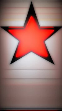 red star on black background