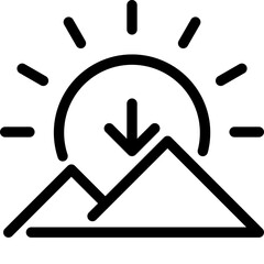 Sunset iron icon. Outline design. For presentation, graphic design, mobile application.