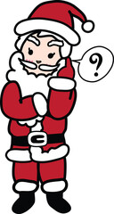 santa claus cartoon mood of wondering