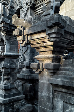 Close up of  traditional architecture in Balinese temple, Bali, Indonesia, Asia