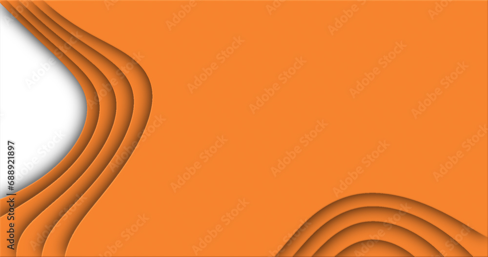 Poster orange cut curve abstract background pattern of lines and waves