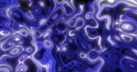 Abstract blue waves of iridescent energy liquid and magical bright glowing lines, background