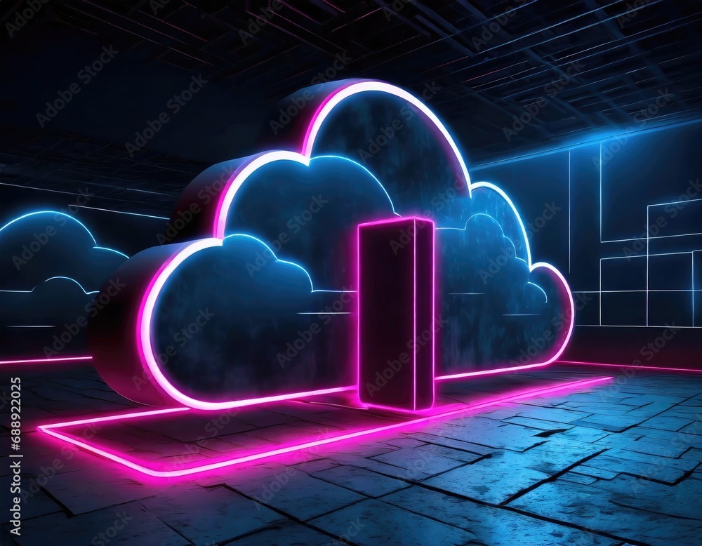 Poster cloud computing concept. smart wireless internet communication