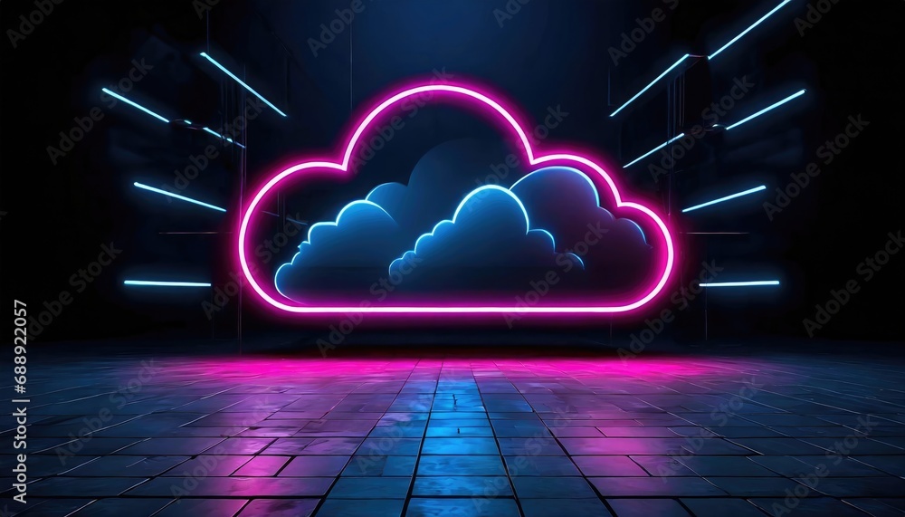 Poster cloud computing concept. smart wireless internet communication