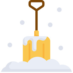 Snow shovel icon. Flat design. For presentation, graphic design, mobile application.