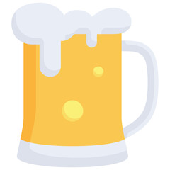 Beer. icon. Flat design. For presentation, graphic design, mobile application.