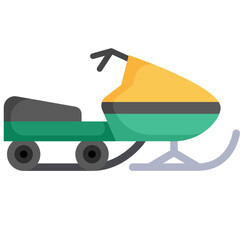 Snowmobile icon. Flat design. For presentation, graphic design, mobile application.