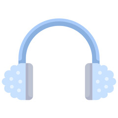 Winter earmuffs icon. Flat design. For presentation, graphic design, mobile application.
