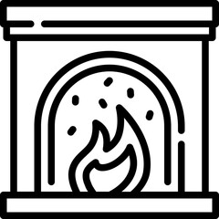 Fireplace icon. Outline design. For presentation, graphic design, mobile application.