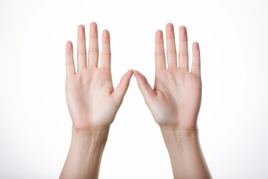 Female, women hands, palms facing up as if holding something isolated on white background