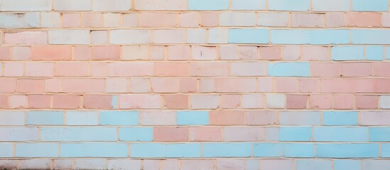 Pastel brick wall in Ditchling Beacon, England.