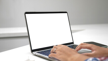 for Mockup Girl hand typing on a laptop