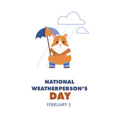 National Weatherperson&rsquo;s Day. February 5. Holiday concept. Template for background, banner, card, poster with text inscription