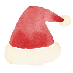 Santa claus hat watercolor style.