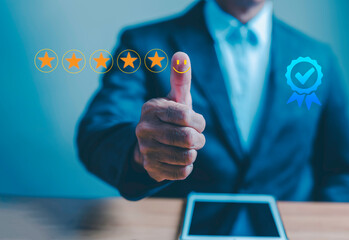 Customer evaluation Providing positive reviews for customer satisfaction surveys Give it a five...