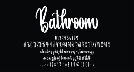 Bathroom Beauty Script Handwritten font Best Alphabet Alphabet Brush Script Logotype Font lettering handwritten