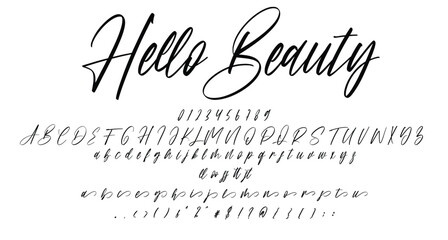 Elegant calligraphy signature font Best Alphabet Alphabet Brush Script Logotype Font lettering handwritten - obrazy, fototapety, plakaty