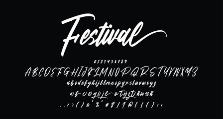 Festival Beauty Script Handwritten font Best Alphabet Alphabet Brush Script Logotype Font lettering handwritten