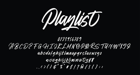 Playlist Beauty Script Handwritten font Best Alphabet Alphabet Brush Script Logotype Font lettering handwritten