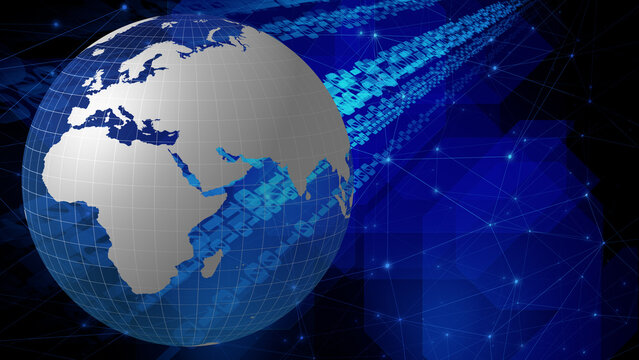 Technology news binary globe reveals digital world algorithmic secrets, cyber attacks, and global communication in ever expanding global network
