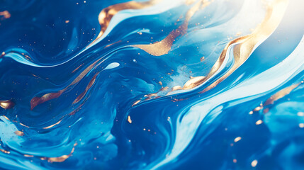 Obraz na płótnie Canvas 美しい金色と青のウェーブ模様の背景