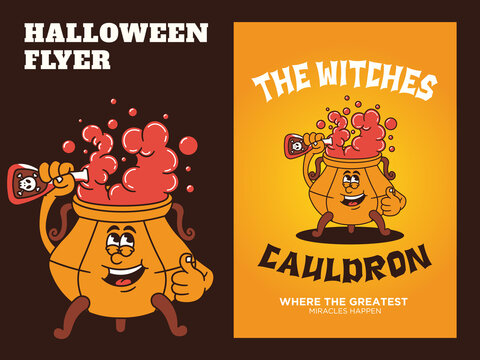 Cartoon Characters Of Various Cute Halloween Elements With A Retro And Handwritten Style, Suitable For Your Posters And Stickers.