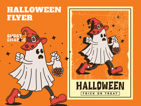 Cartoon Characters Of Various Cute Halloween Elements With A Retro And Handwritten Style, Suitable For Your Posters And Stickers.