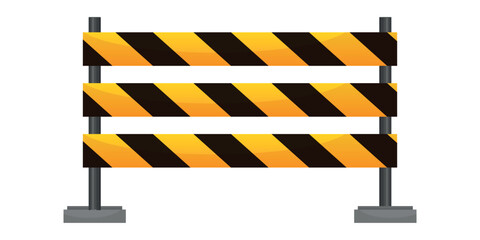 Vector cartoon image of prohibition tape. Concept of warning signals for pedestrians and drivers. Traffic sign. Safety for children. Elements for your design.
