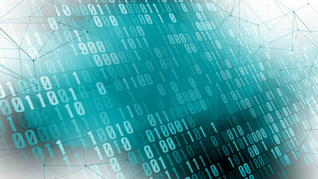 Deep learning in machine learning and artificial intelligence connected binary code, neural network, and technology background for cyber security against cyber attacks