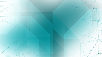 Stylish geometric composition interconnected octagons forming futuristic abstract concept with connected lines on white background