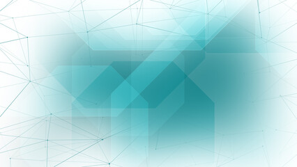 White background with interconnected bright octagons creating modern composition of abstract connections and geometric shapes, representing futuristic technology science and digital art concept