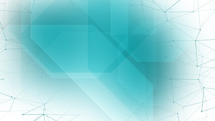 Technology background interconnected octagons in bright abstract pattern on white backdrop modern, creative and stylish geometric design