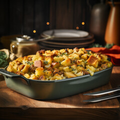 Sunlit Presentation: Classic Stuffing Product Photography