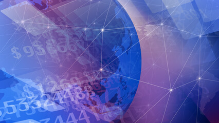 World map with dollar sign as background international sale news, financial news, and global finance symbol in digital world