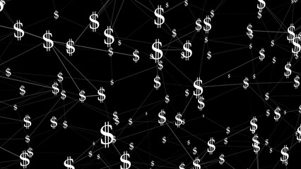 Sale on black background with dollar symbol, money, and finance. dollars background connected to savings, expense, and savings account. lot of dollars in connection with inflation and asset