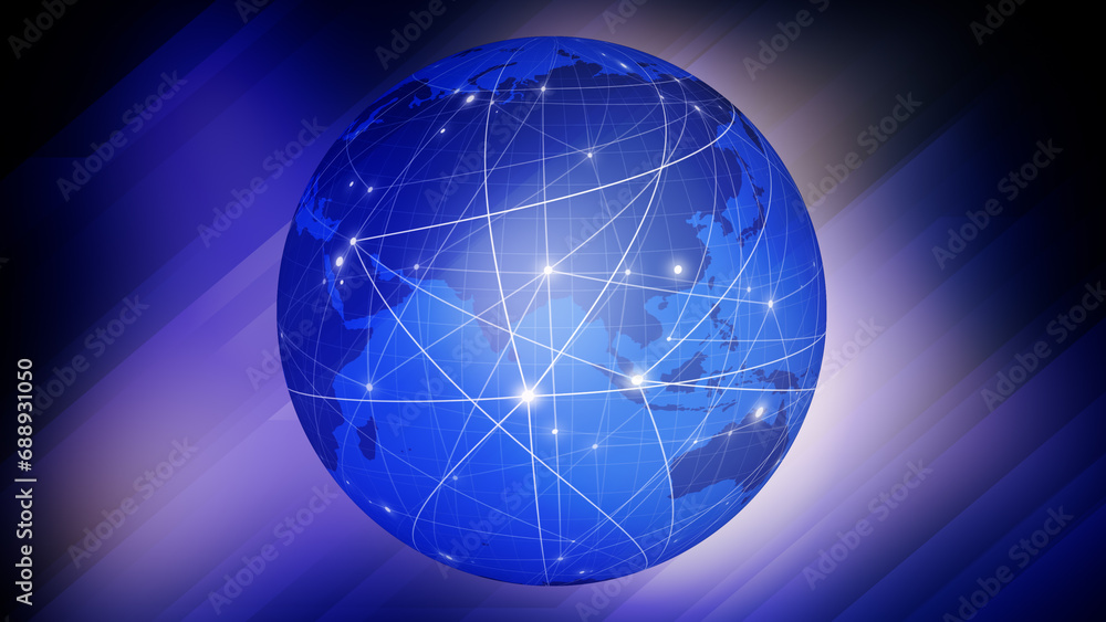 Wall mural Technology news globe connect abstract background for international breaking news and worldwide news channel with modern infographic and digital media