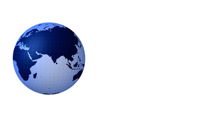 Breaking news globe white background chosen for broadcast graphics and display of global information on tv stations and corporate world affairs websites worldwide